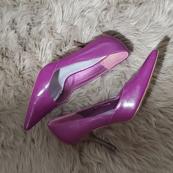 SPRING Light Purple Leather-Like Patent Heels- Size Euro 38 - Picture 9 of 16